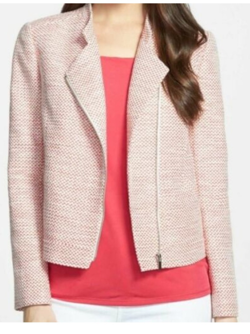 Classiques Entier M Tweed Red Honey Moto jacket